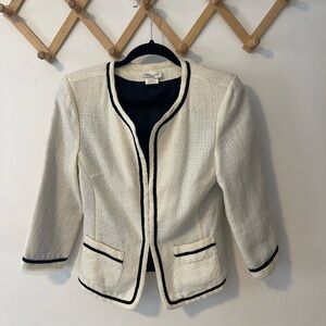 Charlotte Russe cream and black blazer with 3/4 length sleeves size s/m